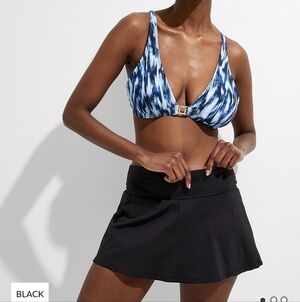 Anne Cole Full-coverage miniskirt with built-in bikini swim bottom Sz24W